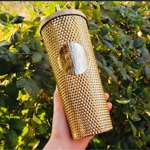 Starbucks 2022 Holiday Gold Metallic Studded Venti Cup